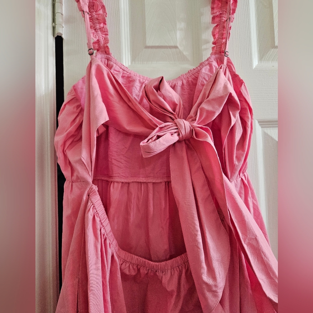 Abercrombie Pink Maxi Dress With Bow In Back - Picture 9 of 11